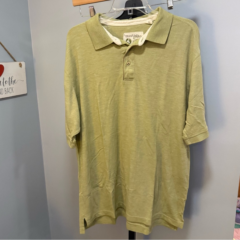 Tehama Green Green Short Sleeve Polo Shirt, size XL